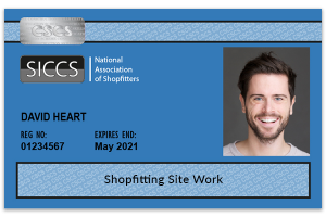 Shopfitting Site Work SICCS card (blue)